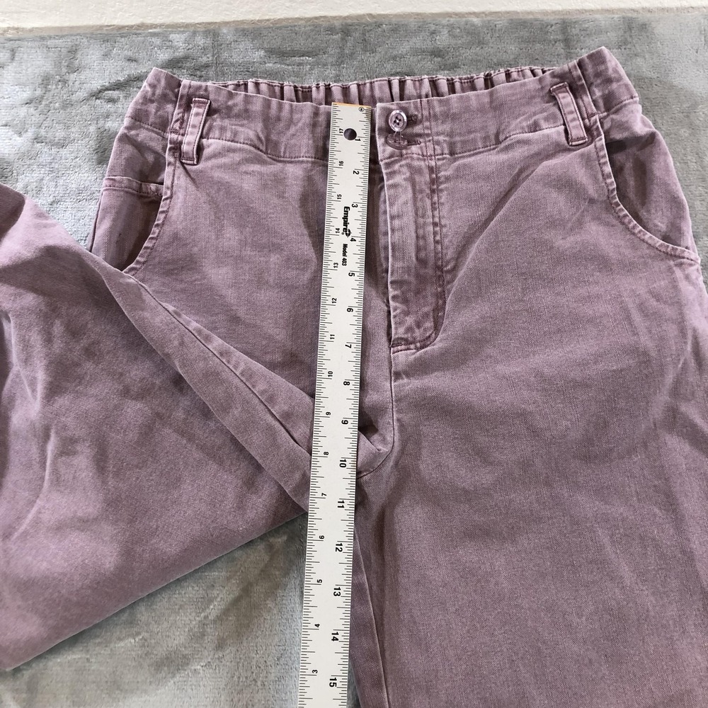 YFB Baggy Wide Leg Pants Womens M Purple Elastic Waist Cotton Lyocell Stretch - Picture 6 of 15